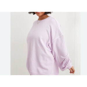 Aerie Chill Crew Oversized Sweatshirt Lavender Medium Fall Cozy Comfy Loose Fit